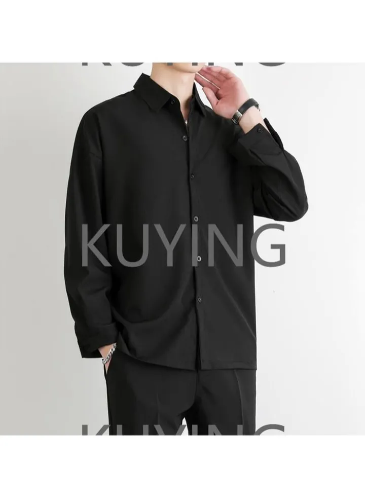Loose And thin Ice silk Japanese Trendy Ruffled And Draped Shirt