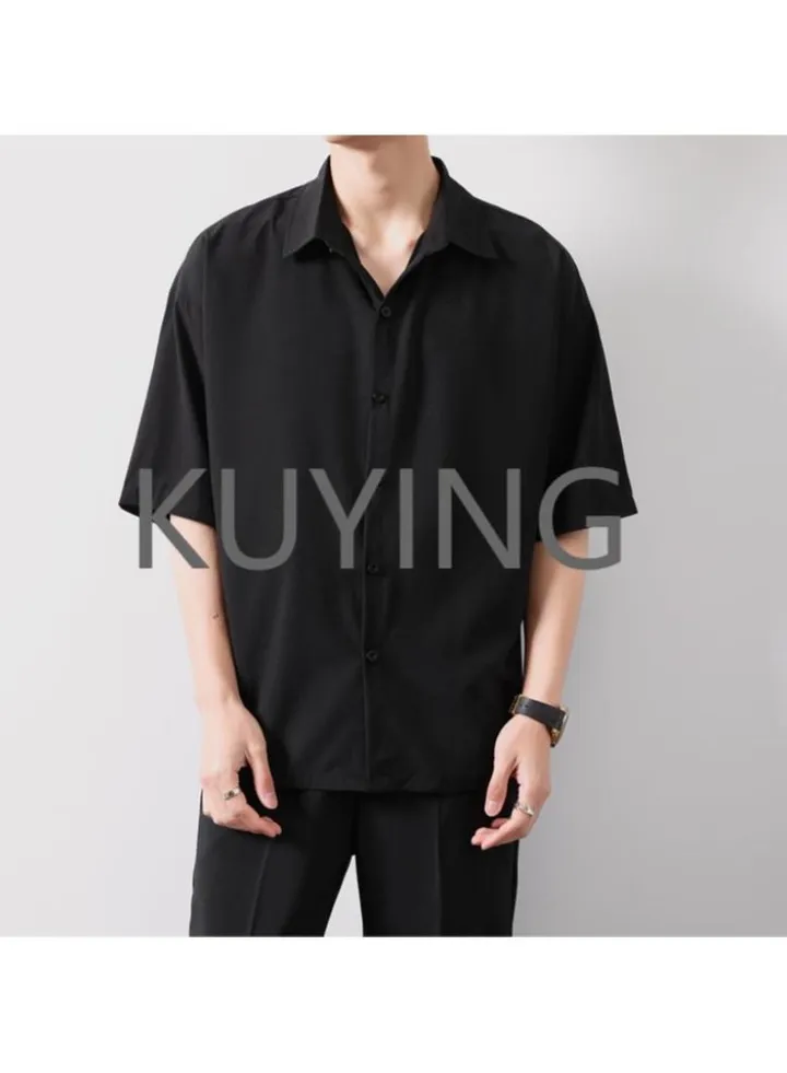 Loose And Thin Ice Silk Japanese Trendy Ruffled And Draped Shirt