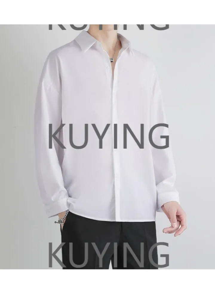 Loose And thin Ice silk Japanese Trendy Ruffled And Draped Shirt