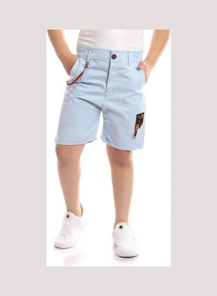 Gabrdine Basic Shorts With Accessory Blue