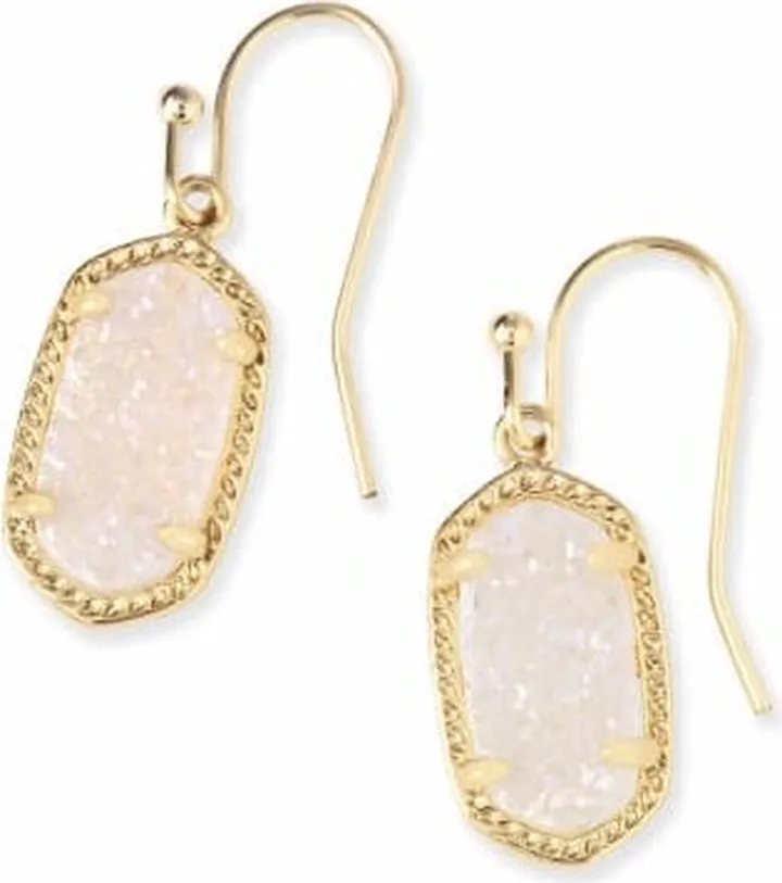 Lee Gold Drop Earrings in Iridescent Drusy