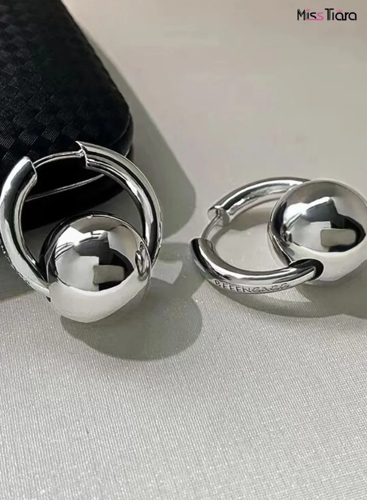 Round Ball Stainless steel Dangle Earring