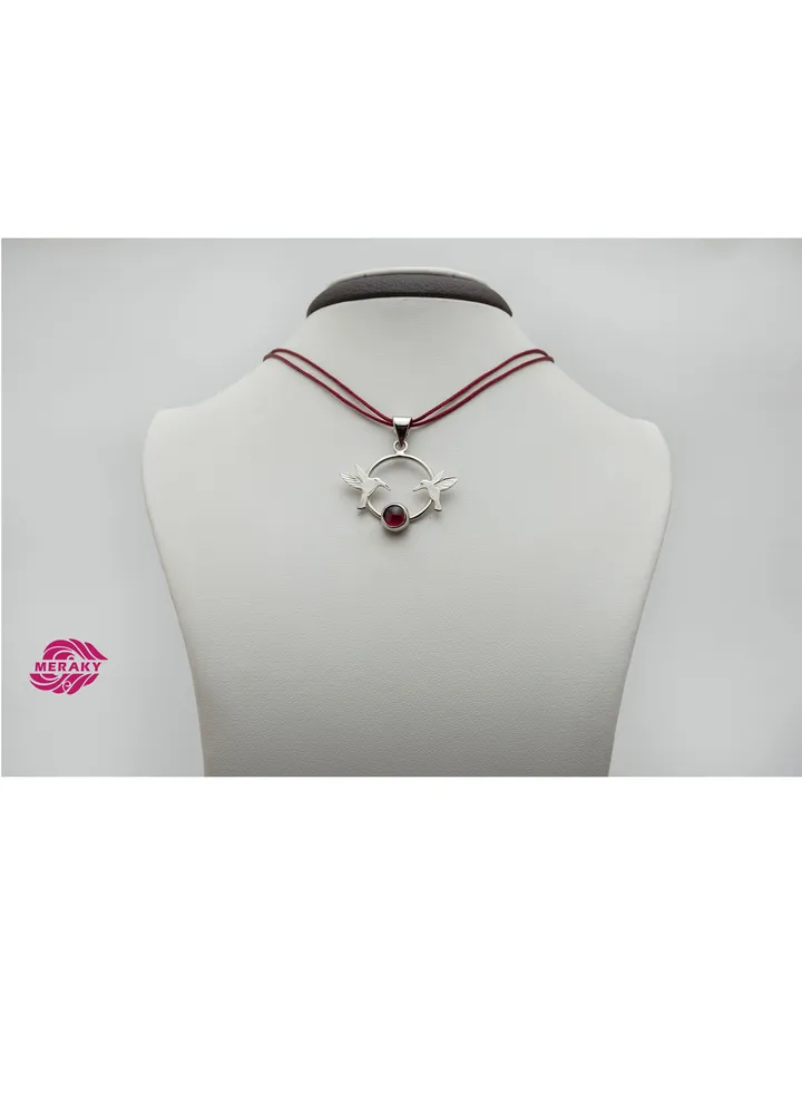 950 silver chain with red lobe