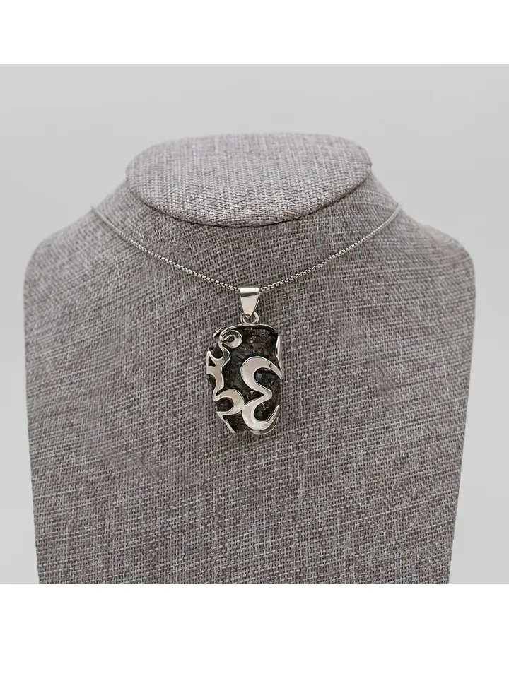 Sterling Silver 950 Stone Coin Chain