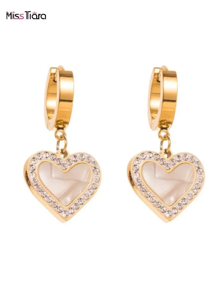 Heart-shaped 18K gold plated Stainless steel Earring for Women and Girls
