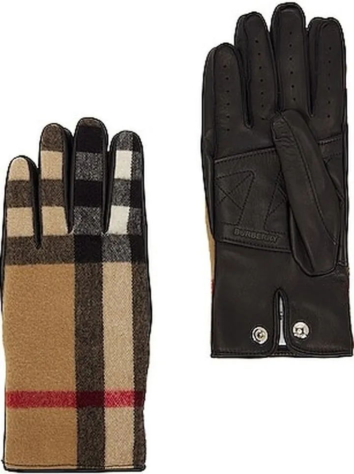 Burberry Gabriel Check Glove in Beige