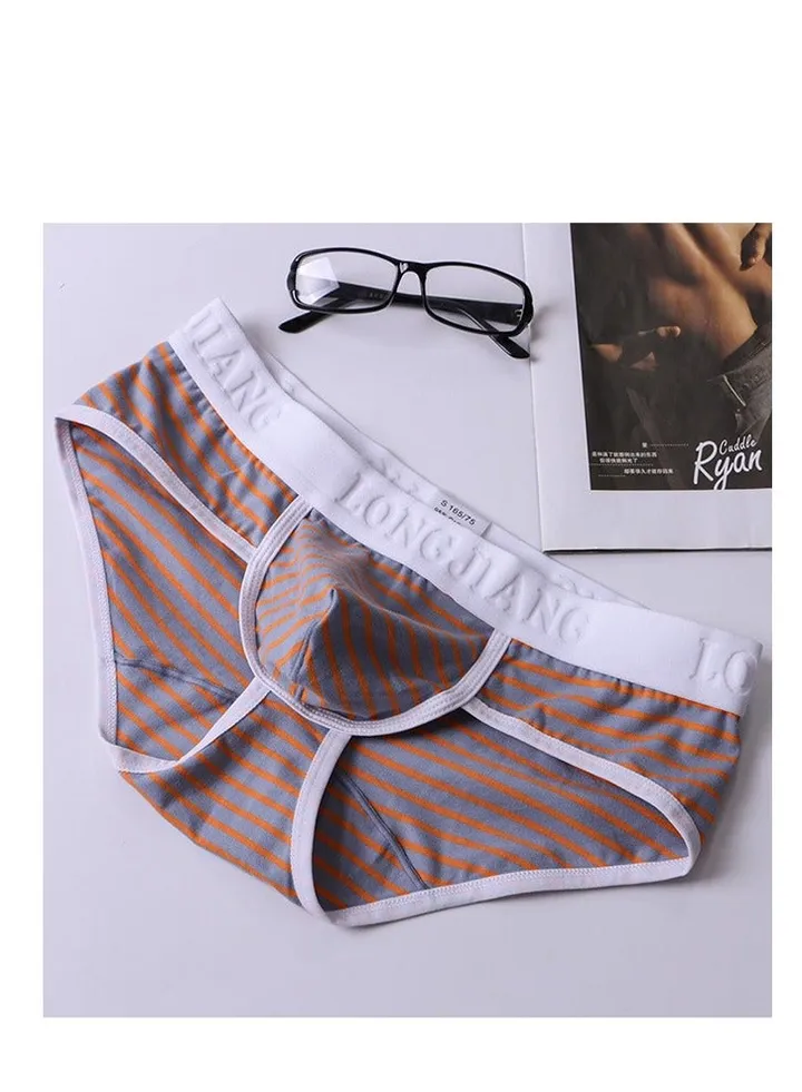 Elastic Low Waist Underwear with Bulge Pouch
