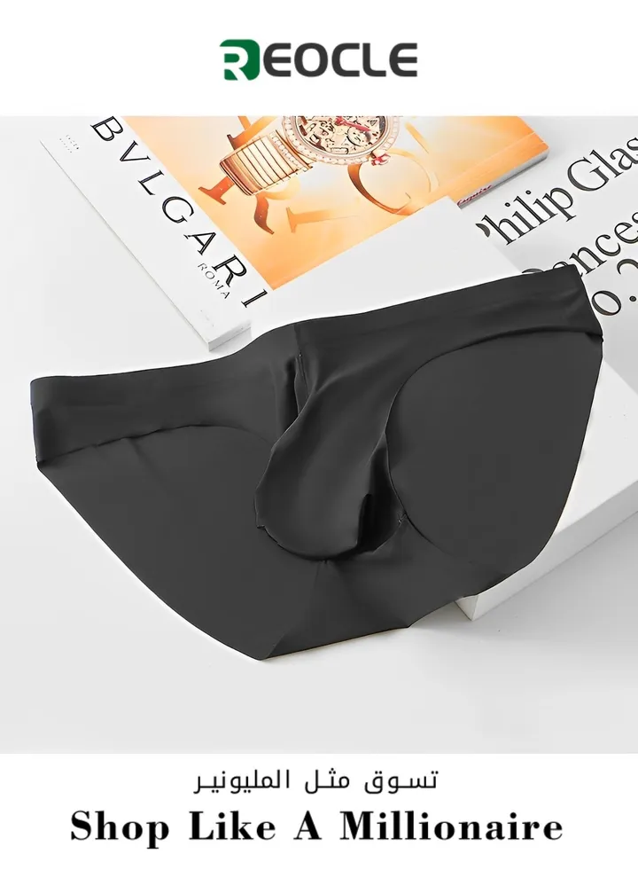 Spring and Summer New Ice Silk Seamless Underwear Men's Briefs Quick-drying Youth Trendy Solid Color Underwear