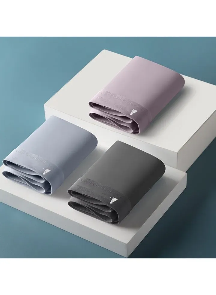 Men's Solid Colour Thin Ice Silk Briefs