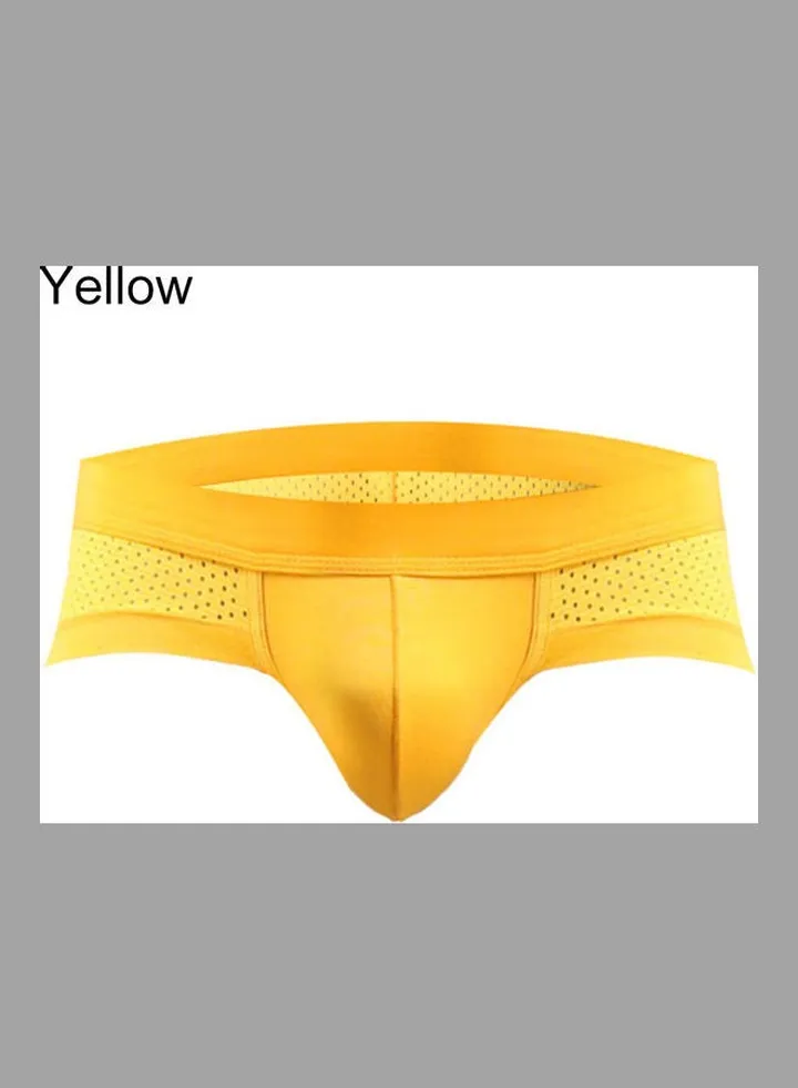 Mesh Breathable Cotton Underwear Yellow