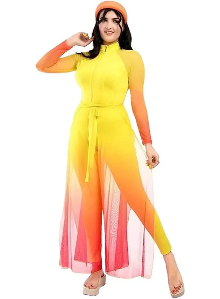 Burkini swimsuit waterproof, 3 pieces, jumpsuit + tulle pocket + bonnet