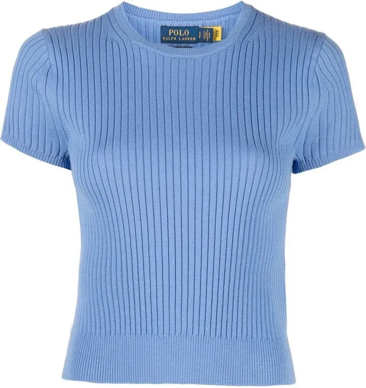 Short-Sleeved Rib Knit Top