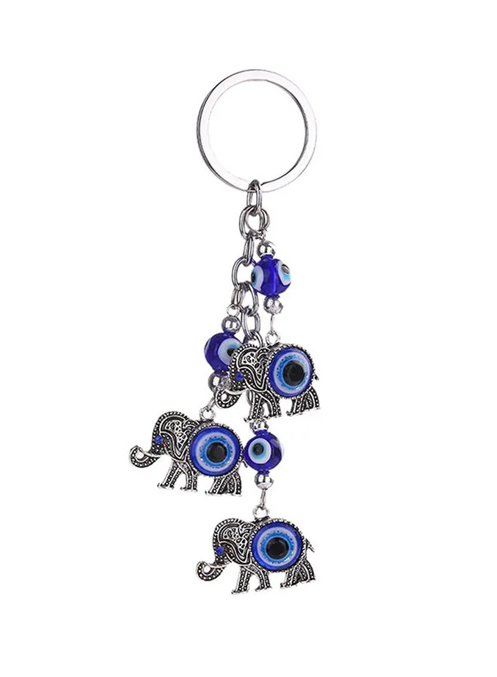 New Fashion Eyes Shape Key Ring Blue