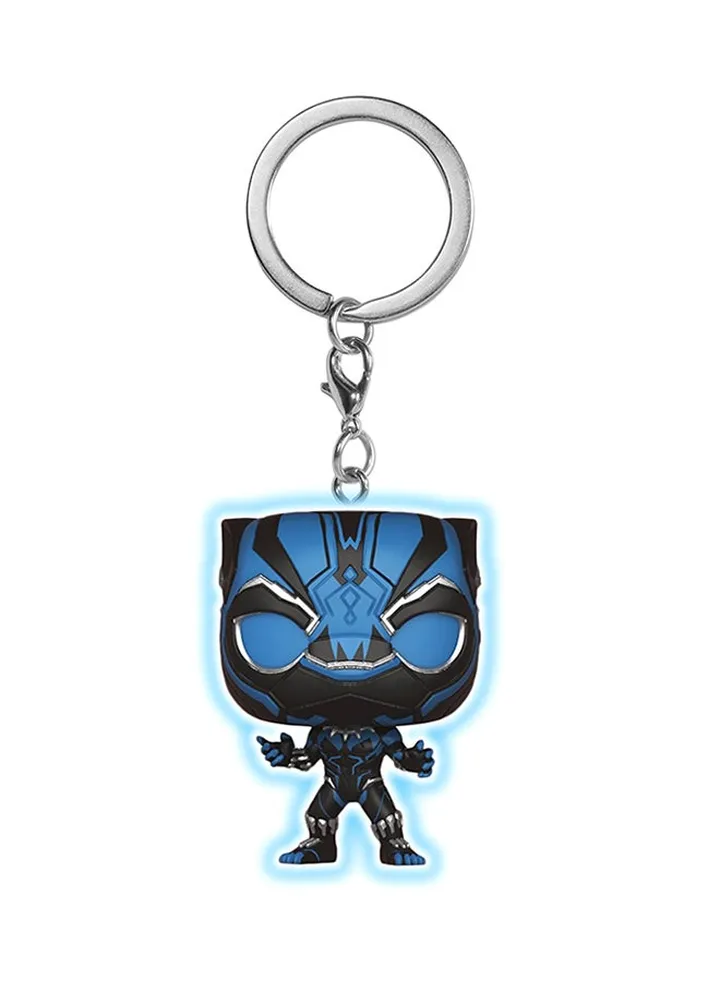 Pocket Pop Black Panther Bobblehead Keychain Black/Blue/Silver