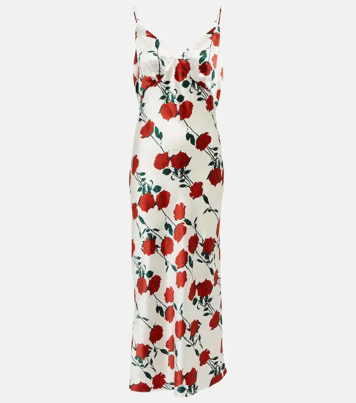 Trinny floral silk slip dress