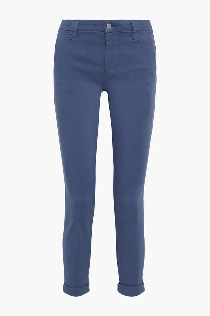 Paz cropped cotton-blend sateen skinny pants