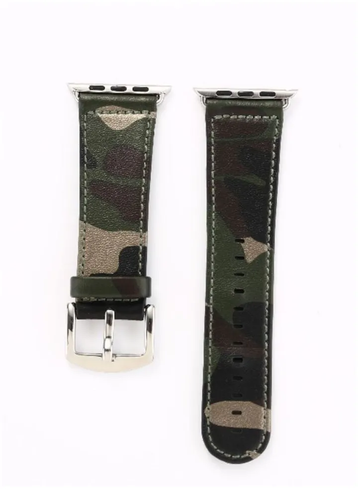 Men's Leather Camouflage Wrist Band Strap