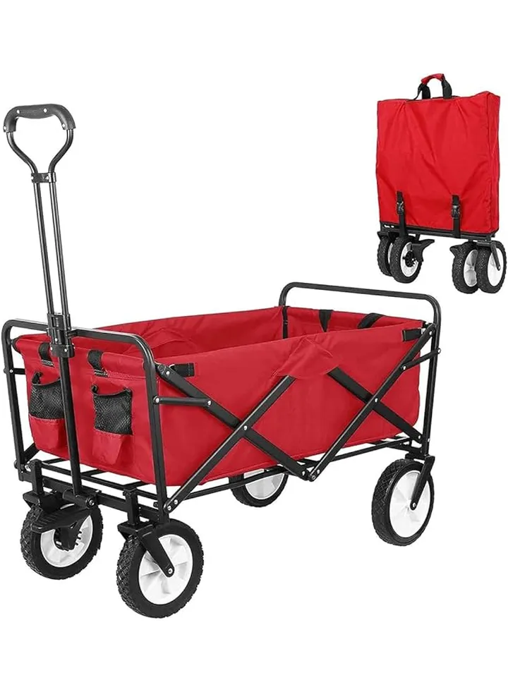 Cart Hand Truck Foldable Adjustable Rotary Handle Shopping Cart Suitable For Shopping Outdoor Photography Fishing Camping