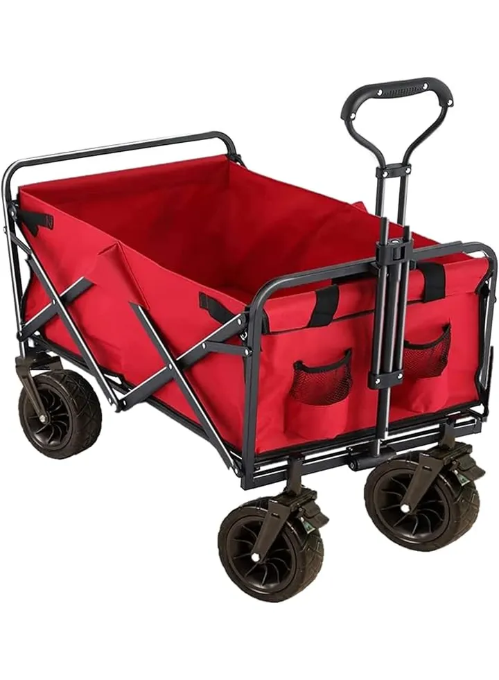 Trolley With Fabric Box For Trips And Shopping Red