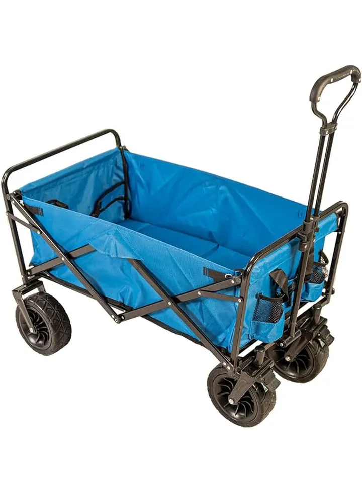 Trolley With Fabric Box For Trips And Shopping Blue