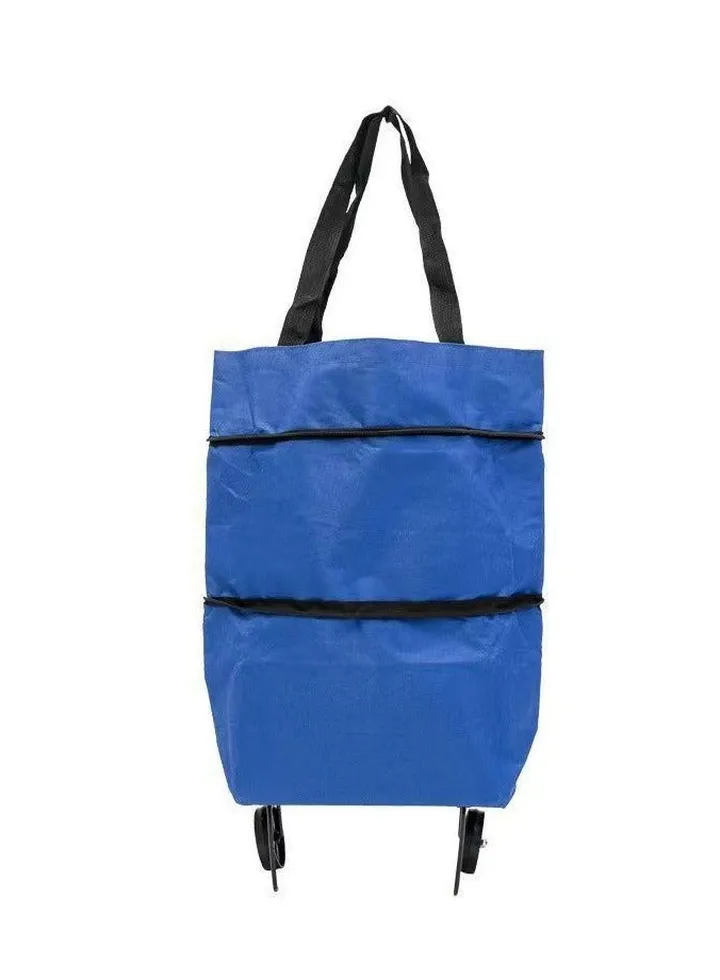 Folding Portable Wheels Tote Bag Waterproof Supermarket Shopping Trolley