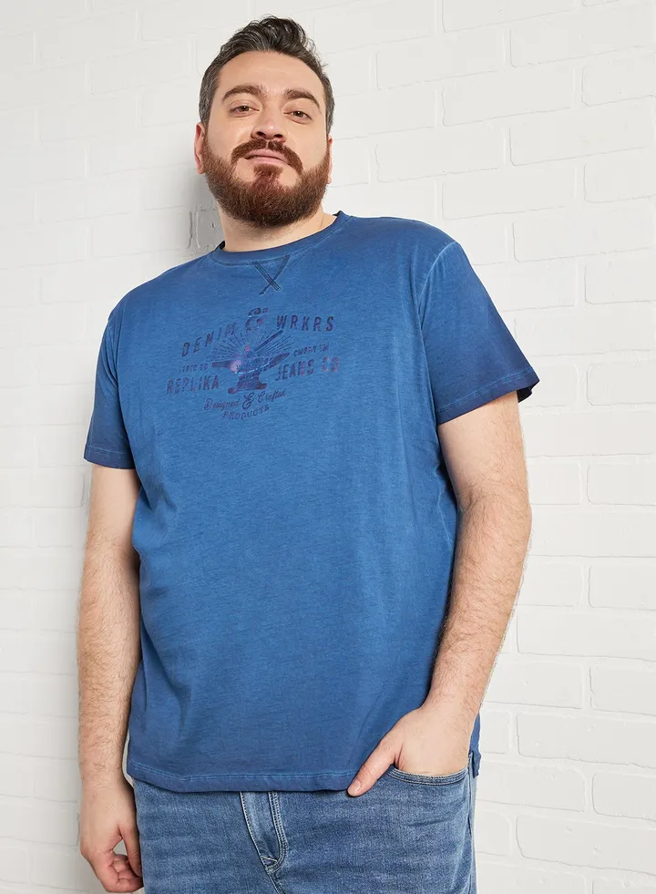 Logo Dyed T-Shirt Blue