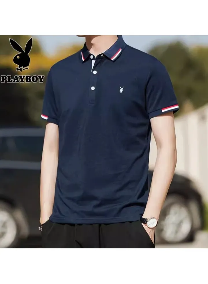 Playboy High end Summer Pure Cotton Polo Shirt Men's Short Sleeves