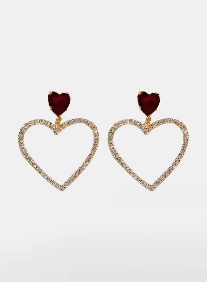 Embellished Heart Earrings
