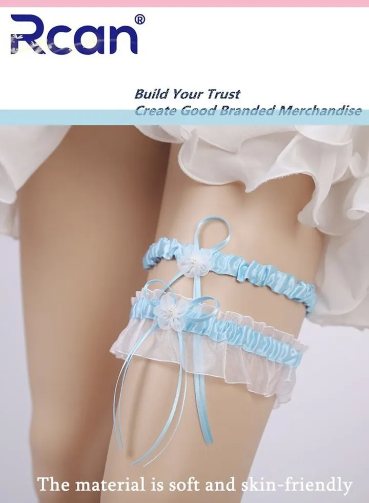 2 Pack Lace Garter Bows Wedding Bridal Garter Fashion Leg Accessories Leg Rings for Girls and Women