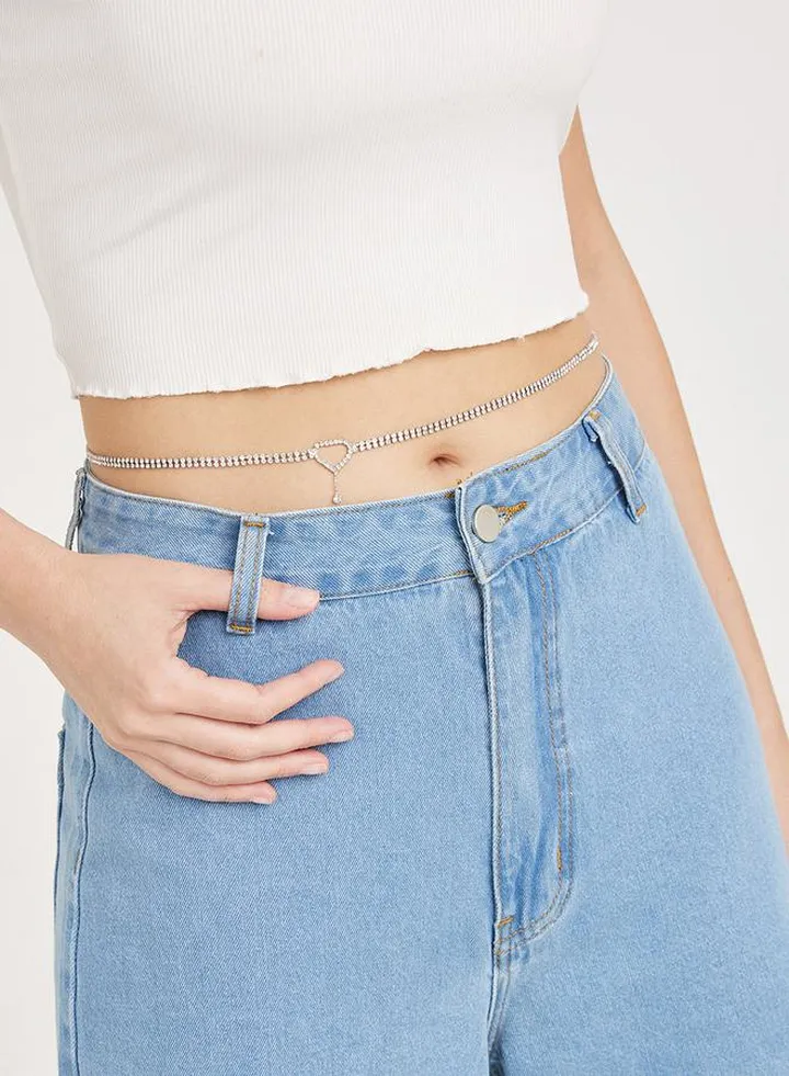 Embellished Heart Belly Chain