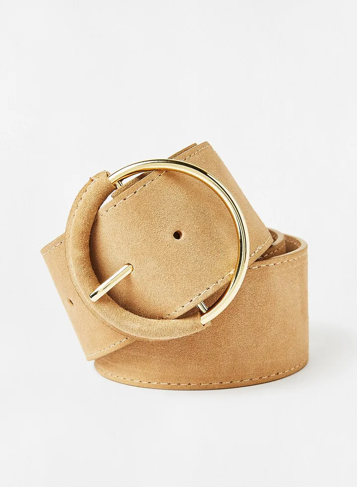 Suede Waist Belt Beige
