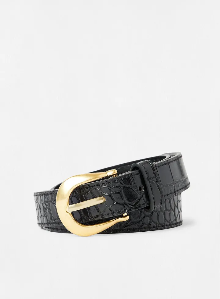 Croc Effect Belt Black