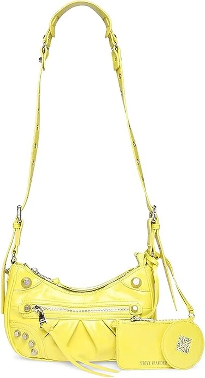 Steve Madden Glowing Crossbody Bag with Mirror (Neon Yellow) Handbags