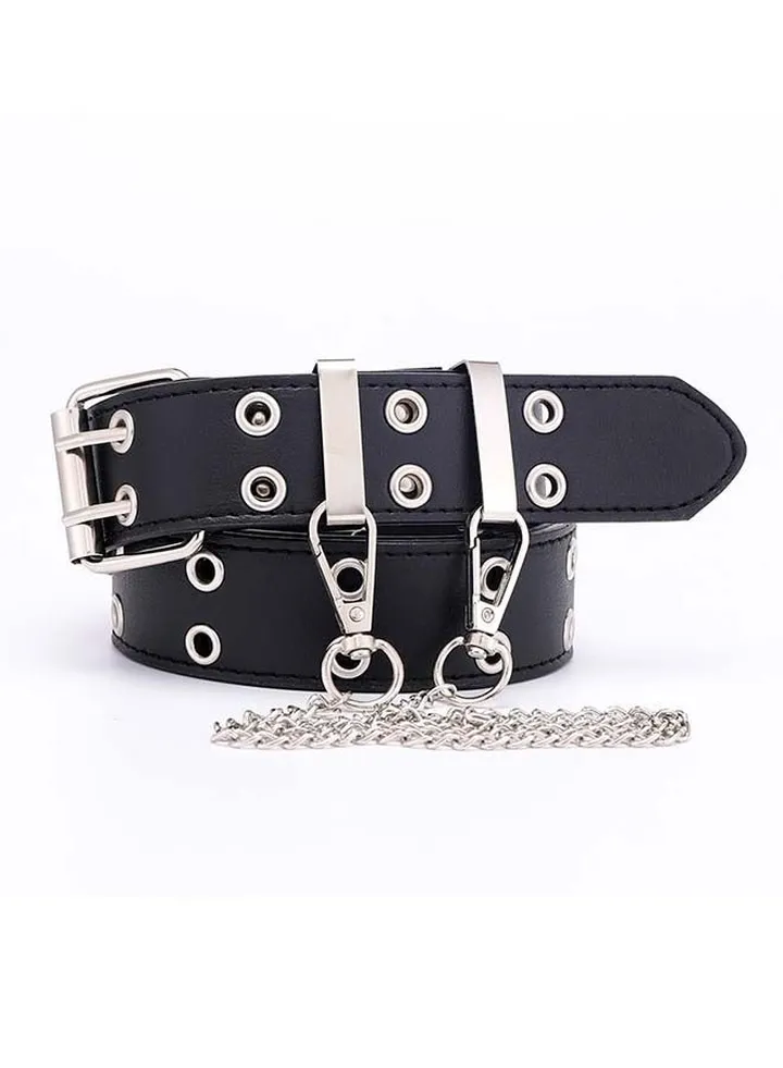 Punk Double Grommet Leather Belt