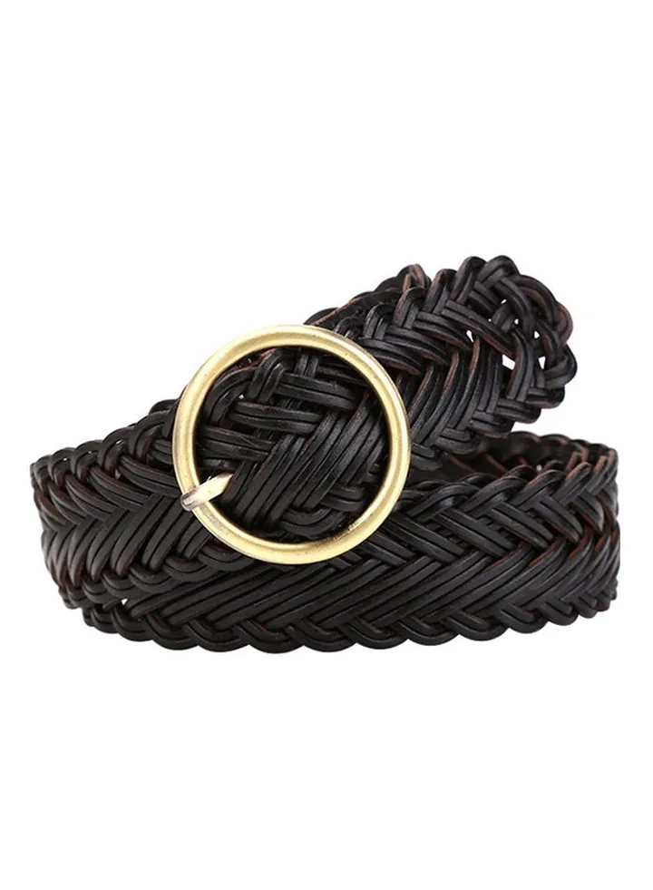 Vintage Braid Weave Belt Black