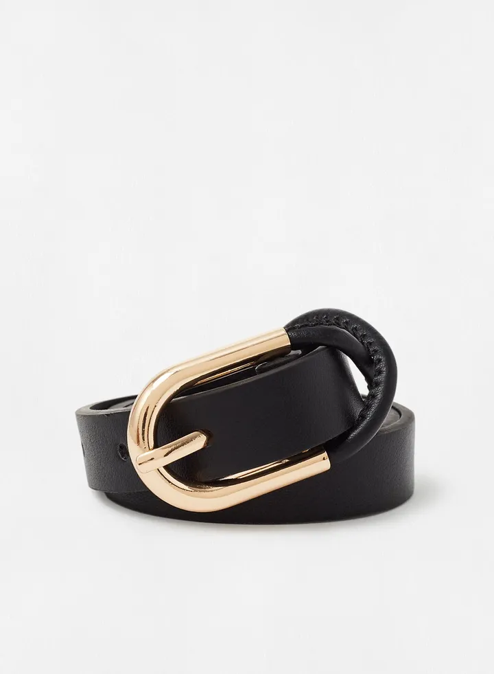 Faux Leather Belt Black