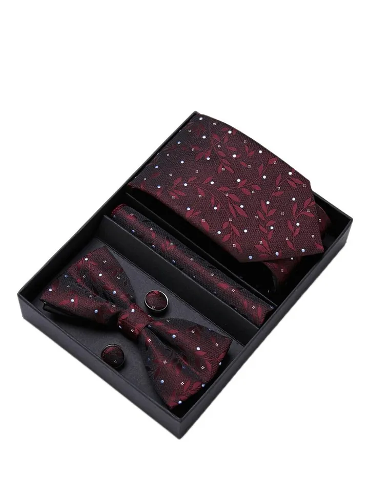 5 pcs high-end tie for men business professional formal tie bow tie cufflinks square scarf fashion accessories gift box