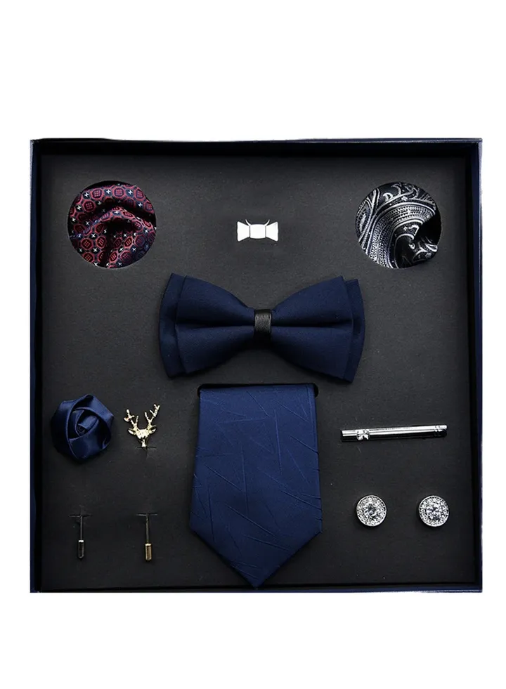 8 pcs high-end tie men's business professional formal tie bow tie cufflinks fashion accessories gift box