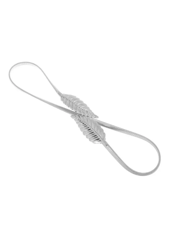 Leaf Design Clasp Belt silver