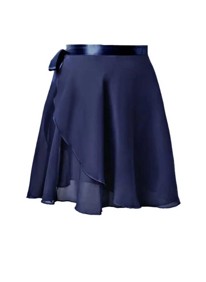 Women Ballet Wrap Skirt Dark Blue
