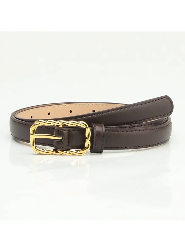 New Korean style women's PU metal buckle belt casual for all pants