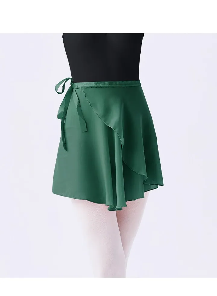 Women Ballet Wrap Skirt Dark Green