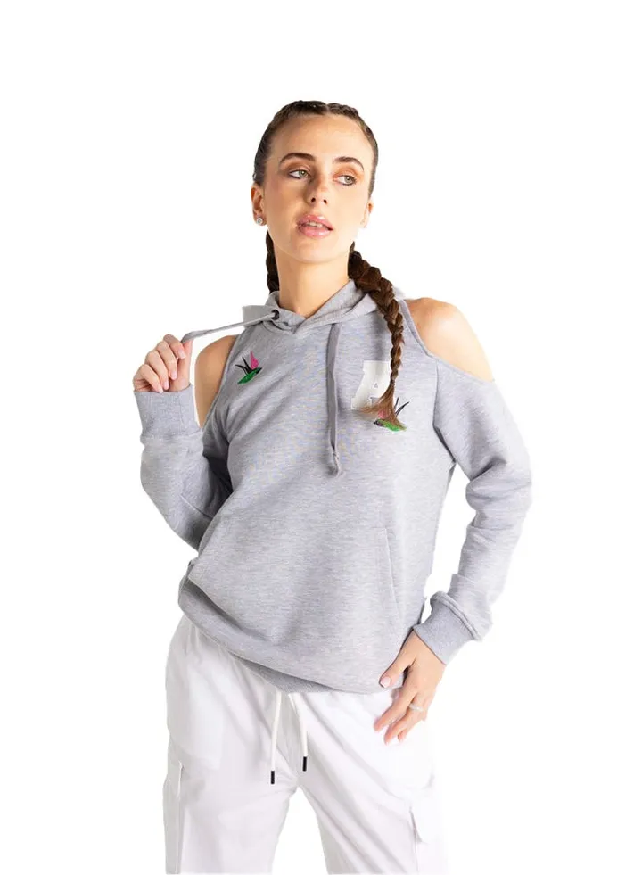 Women Fashion Hoodie Cutting Shoulder