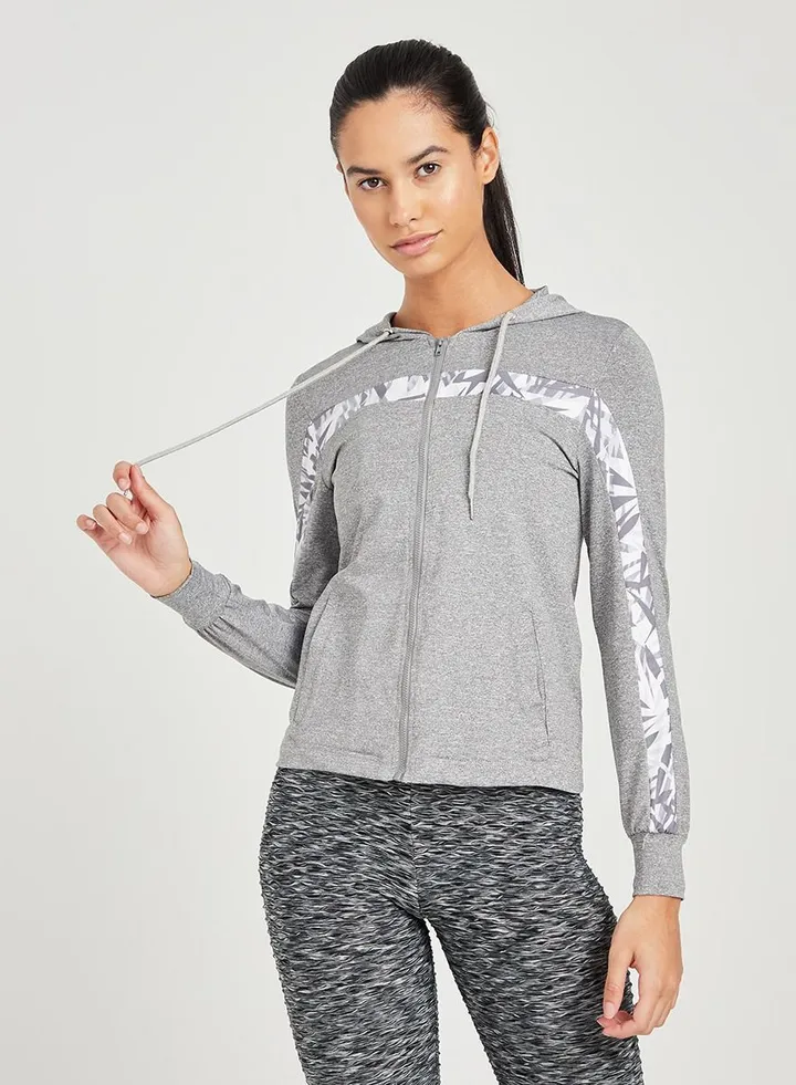 Full Zip Long Sleeves Active Hoodie