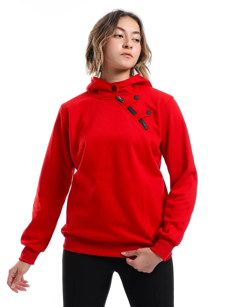 Women Closed Hoodie With Front Pocket