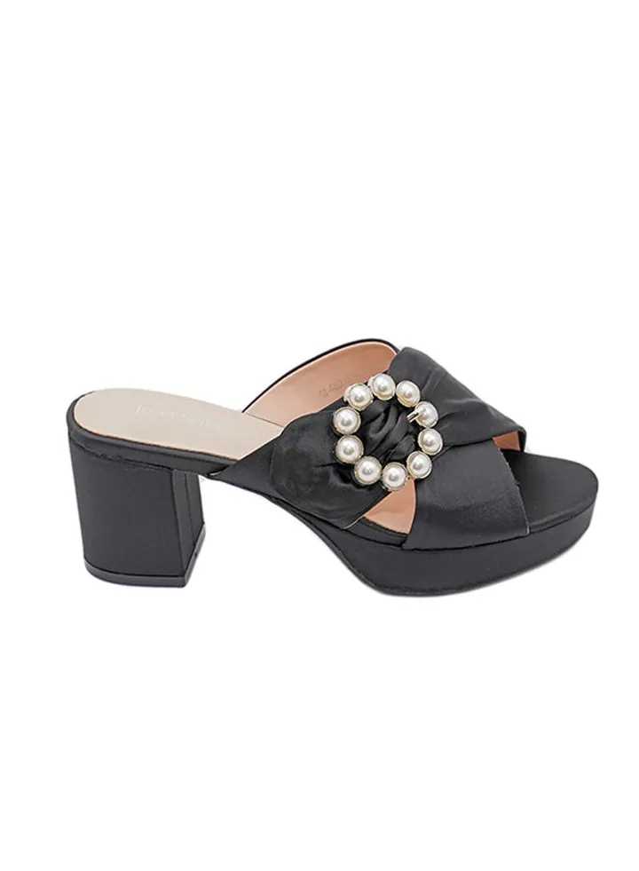 Heeled Casual Sandals Black