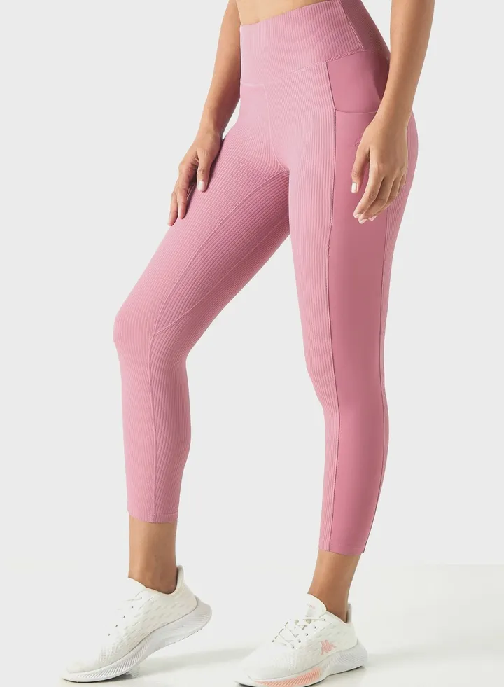 Logo Ribbed Leggings