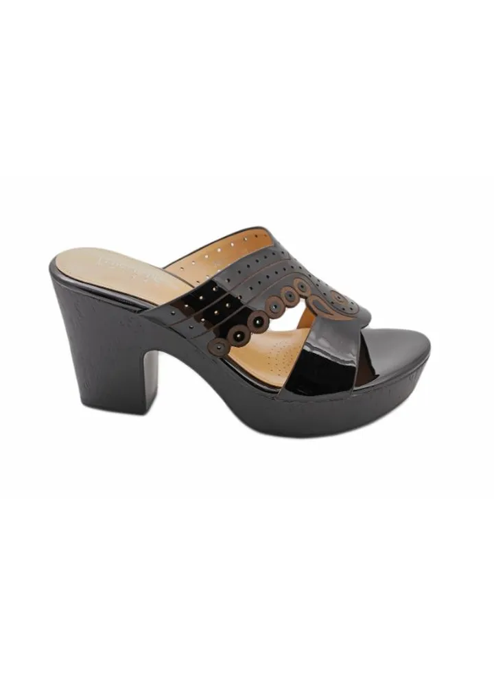 Formal Wedge Heel Sandal Black/Beige