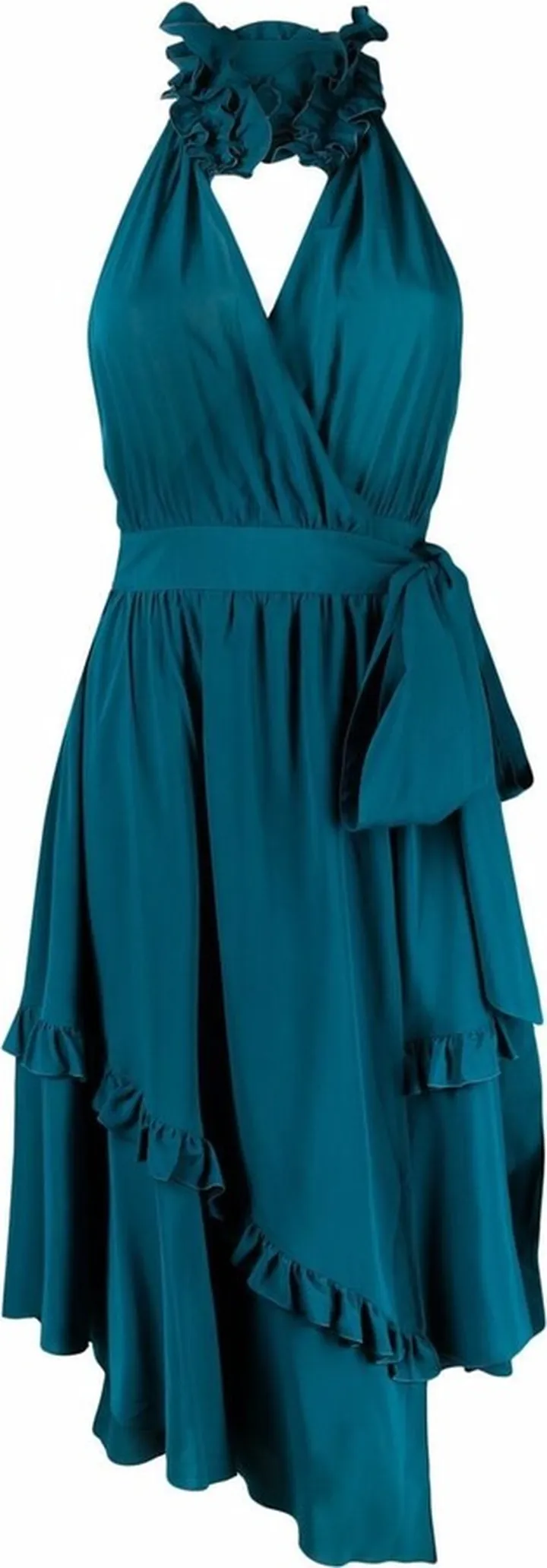 Ruffle-Detail Halterneck Dress