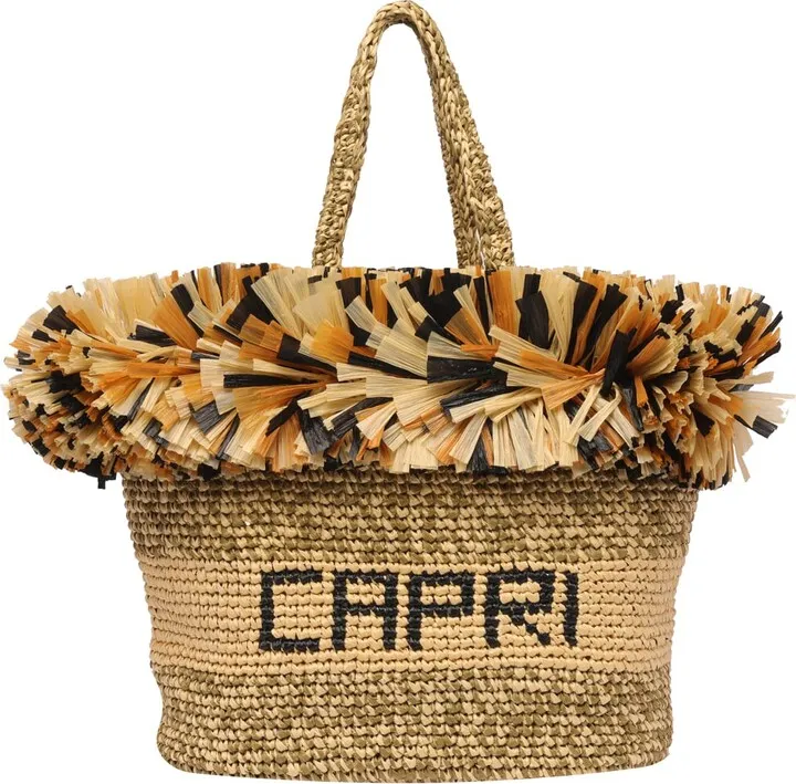 Large Tote With Logo And Fringes